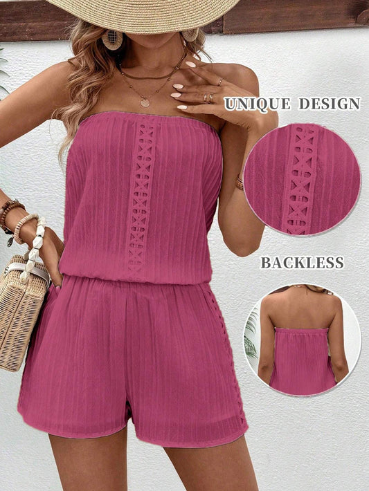 Casual Tube Top And Shorts Set