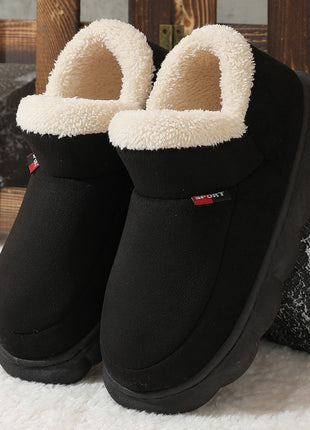 Unisex Winter Plush Cotton Warm Suede Thick-soled Garden Shoes Outdoor