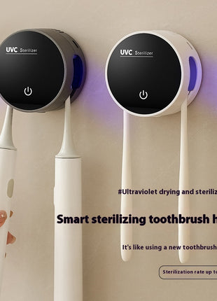 Disinfection Toothbrush Holder – Double UVC UV Sterilization, Drying &amp; Portable USB Charging Box