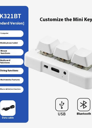 Mini PC Gaming Macro Programmable Keyboard – 3 Key USB/Wireless