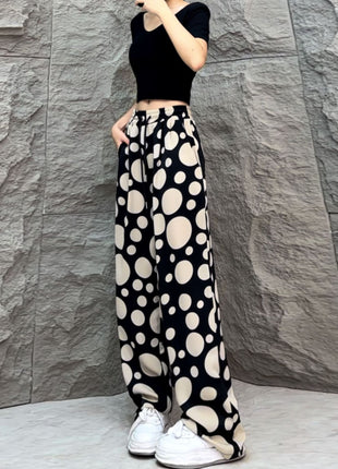 Drawstring Straight Wide Leg Casual Pants