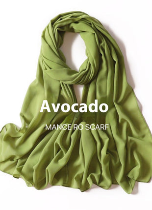 Pure Color Pearl Chiffon Scarf Headcloth Veil Chiffon Scarf