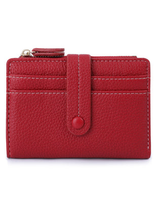 PU Leather Plaid Short Wallet