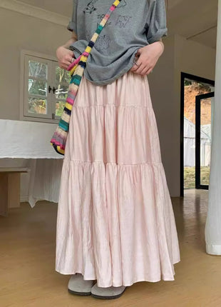 Gentle A- Line Mid-length Plus Size Skirt