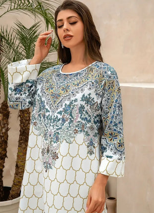 Yahua Floral Long Sleeved Stylish Dress