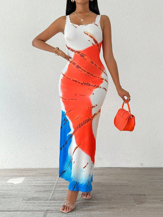 Fashionable Long with Waistline Maxi Dress