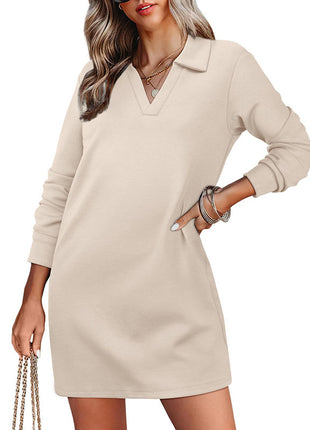 Lapel Long Sleeve Dress