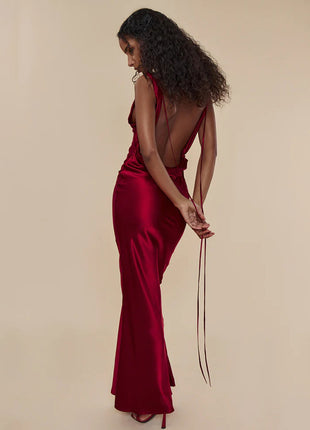 Banquet Style Lace Up Long Dress