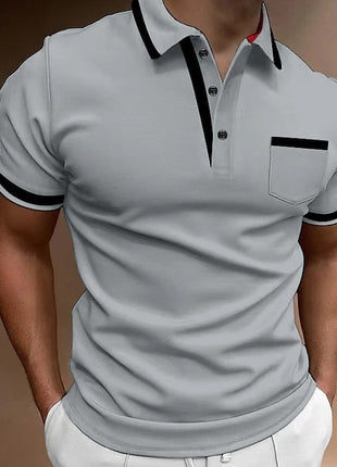 Casual Square Collar Double Buckle Short Sleeve