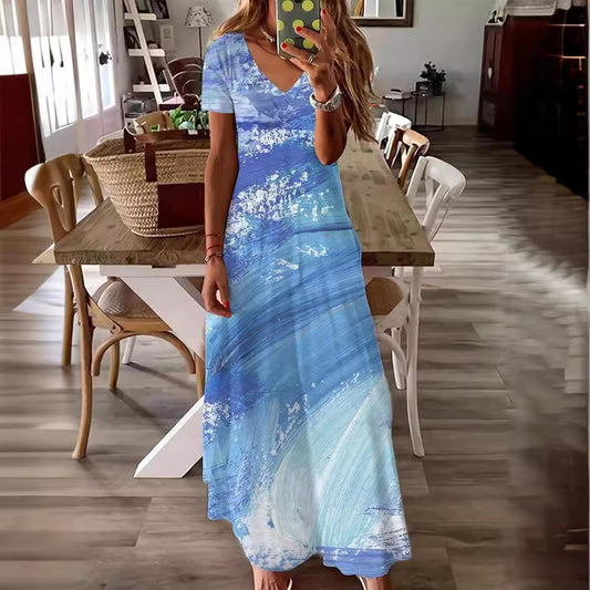 V-neck Casual Dress