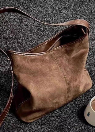 Matte Suede Shoulder Bag