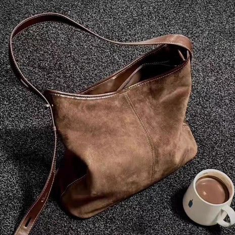 Matte Suede Shoulder Bag