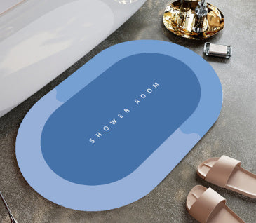 Bathroom Diatom Mud Non-Slip Absorbent Oval Floor Mat