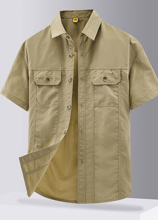 Casual Solid Color Workwear Shirt Men