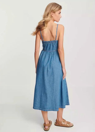 High Waist Denim Dress