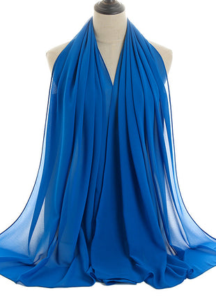 70x180 cm Monochrome Pearl Chiffon Hijab Scarf