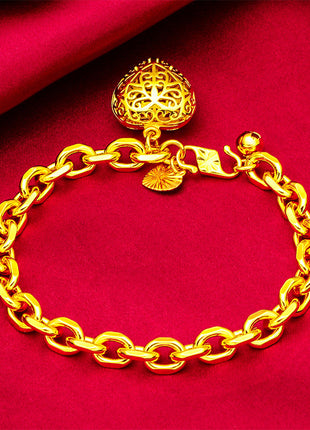 Vietnam Placer Gold Heart Bracelet