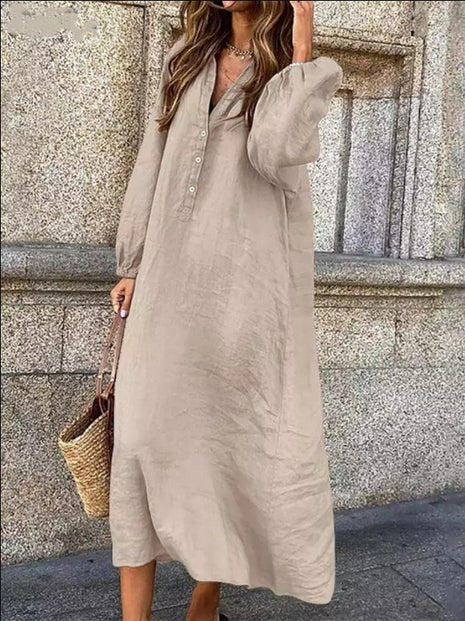 Artistic Cotton and Linen Dress