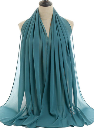 70x180 cm Monochrome Pearl Chiffon Hijab Scarf