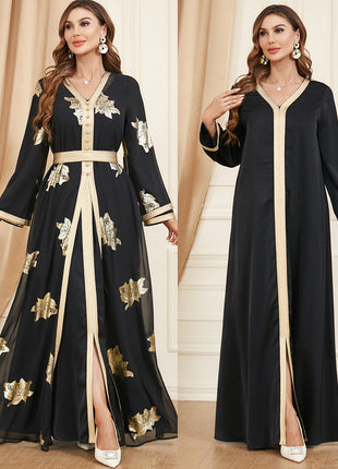 Nail Beads Chiffon Two-piece Dress