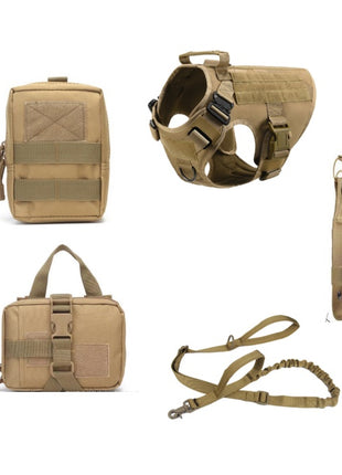 5 Pieces Set Tactical Dog Harness German Shepherd K9 Training Vest Dog Harness And Leash Set For All Breeds Dogs