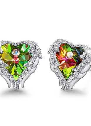 Austrian Crystal Ocean Heart Earrings