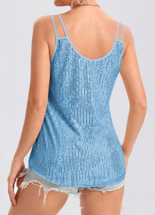 Sequins V-neck Strap Vest