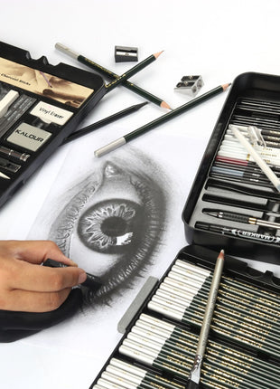 70pcs Sketch Pencil Set with Iron Box