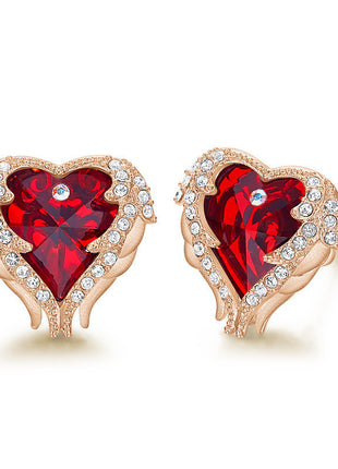 Austrian Crystal Ocean Heart Earrings