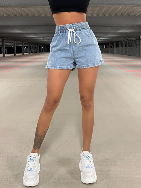 Commuter's Elastic Denim Shorts