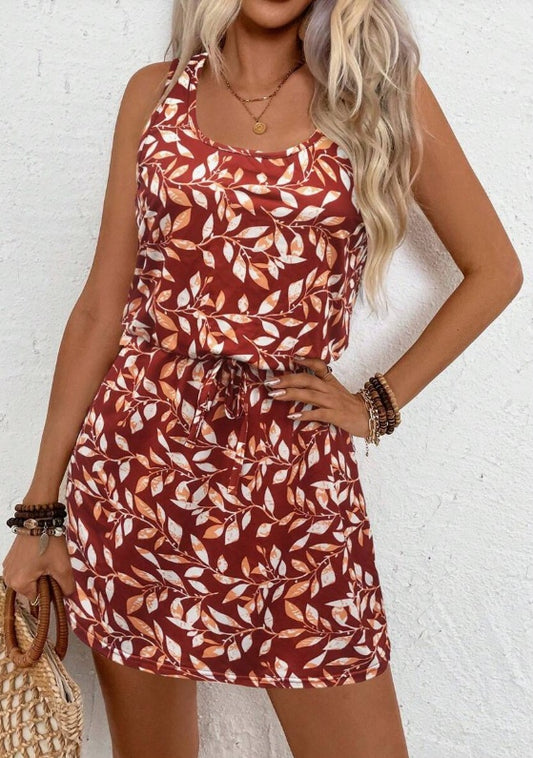 Tie-Up Sleeveless Summer Holiday Dress