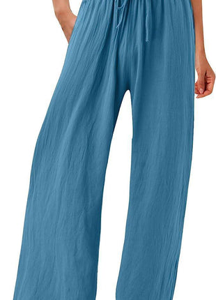Cotton And Linen Wide-leg Casual Trousers