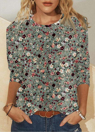 Fresh and Sweet Round Neck Long Sleeve Shirt