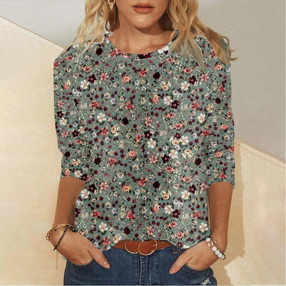 Fresh and Sweet Round Neck Long Sleeve Shirt