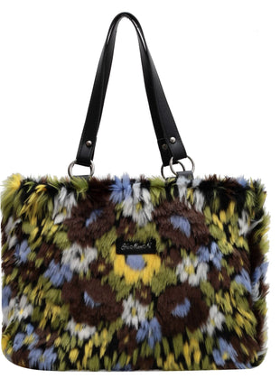 Winter Plush Flowers Shoulder Handbag