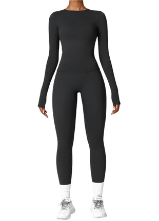 Tight-fitting Quick-drying Long Sleeve High Waist Leggings Set