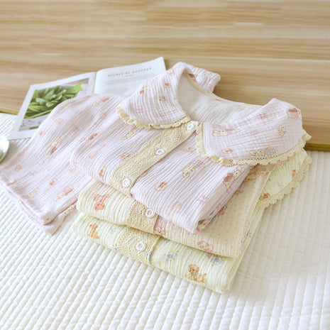 Casual Double-layer Cotton Yarn Pyjamas