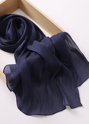 Breathable Cool Island Satin Smooth Silk Toe Scarf