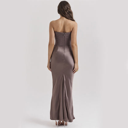 Slim Tube Top Long Fashion Bandeau Backless Party Evening Dress