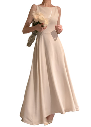 Off-shoulder Sleeveless Waist Slimming Dress