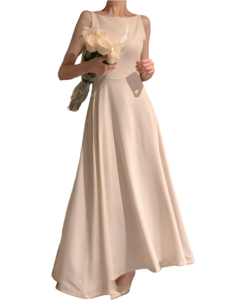 Off-shoulder Sleeveless Waist Slimming Dress