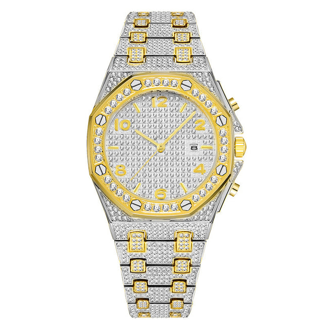 Stainless Steel Starry Calendar Waterproof Quartz Watch