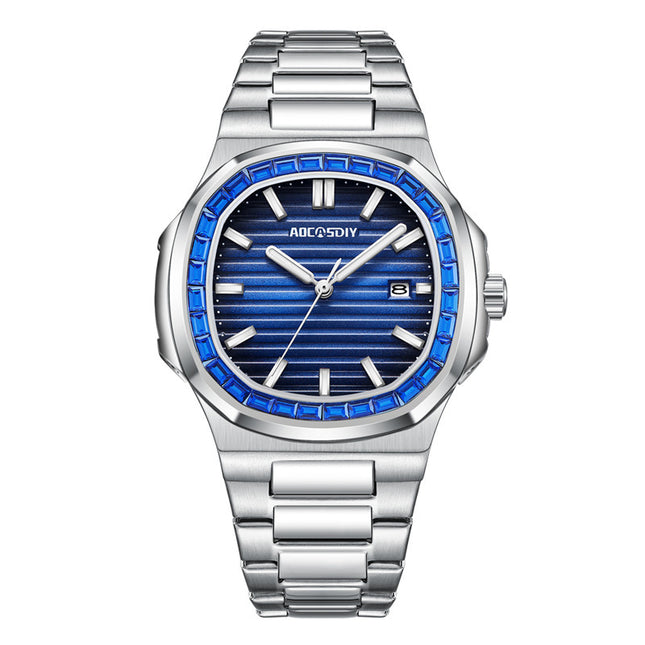 Diamond Steel Belt Luminous Quartz Waterproof Watch