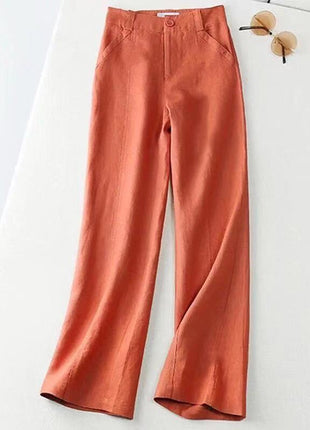 Summer Cotton Linen Wide Leg Pants