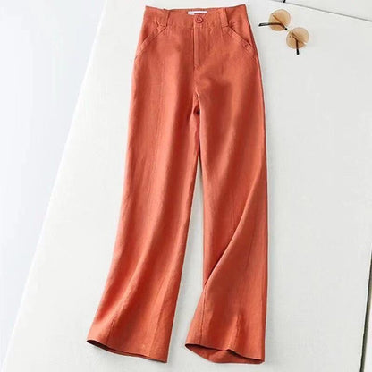 Summer Cotton Linen Wide Leg Pants