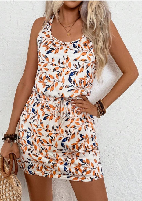 Tie-Up Sleeveless Summer Holiday Dress