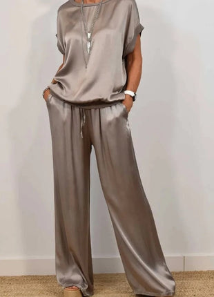 Loose Shirt Wide Leg Pants Casual Suit
