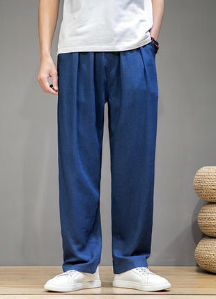 Loose Straight Wide Leg Linen Casual Trousers