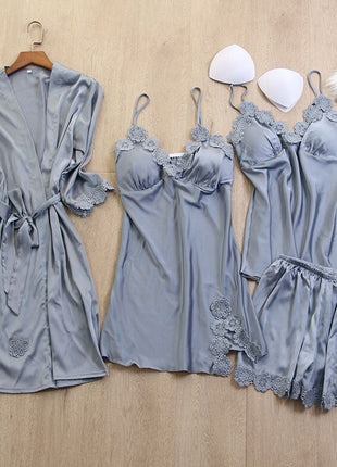 Lace Sleepwear Four-piece Set