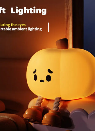 Home Decor Halloween Pumpkin Night Light Soft Silicone Lamp